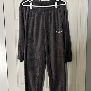 Dark Gray Fleece Pajama Set